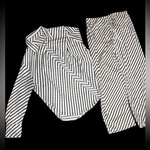 2pc Satin Stripe Daytime Set